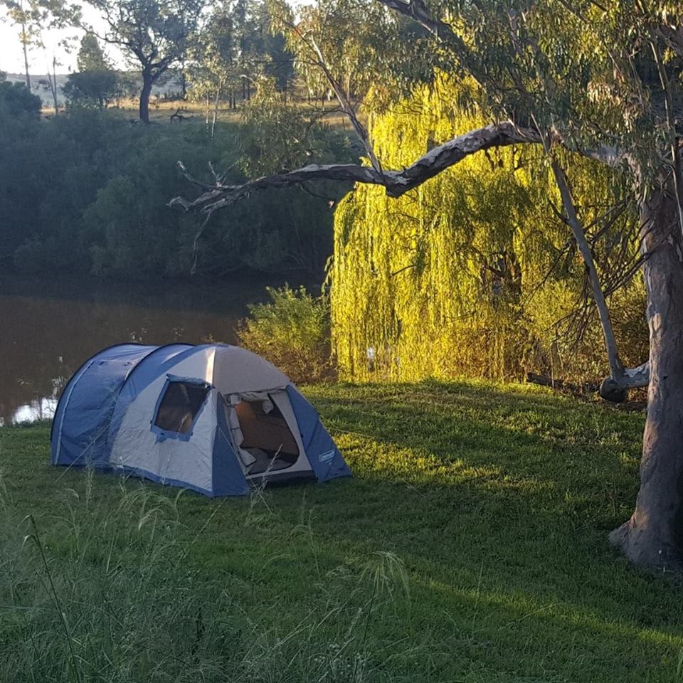 Serene riverfront camping