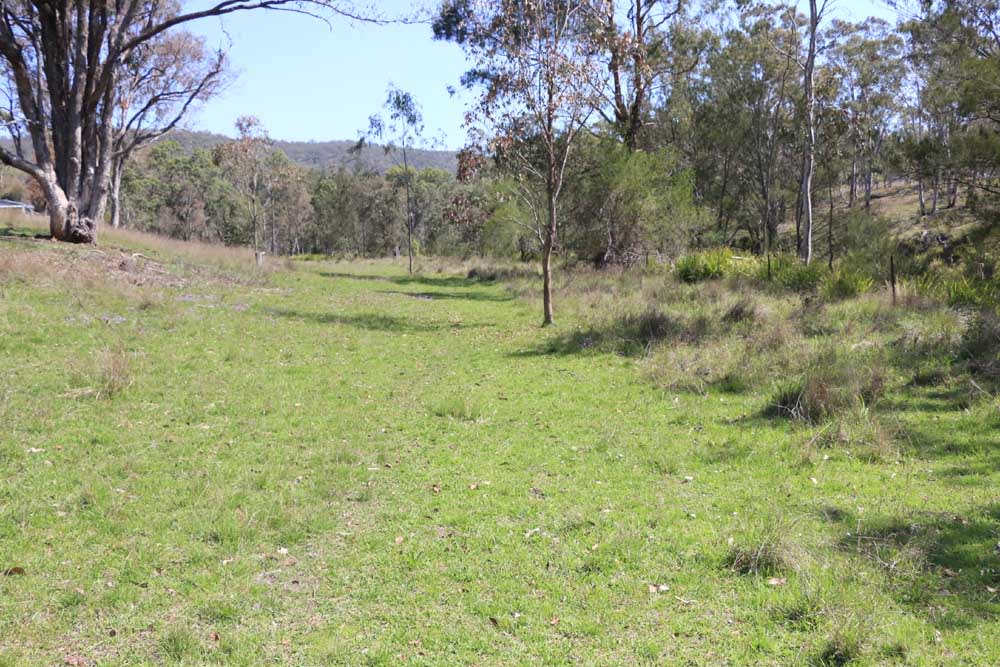 The empty Creek Flat, site 1 through to site 3. The creek is immediately to the right