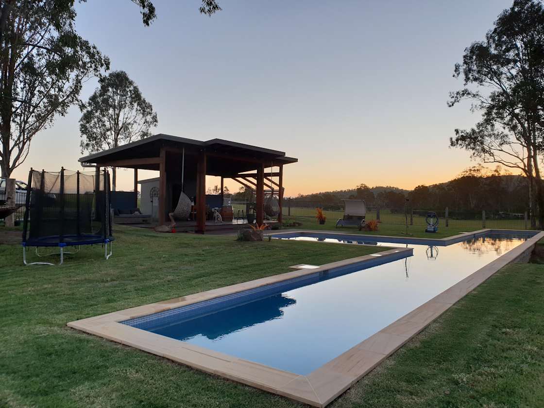 Pool @ Hangar O on dusk