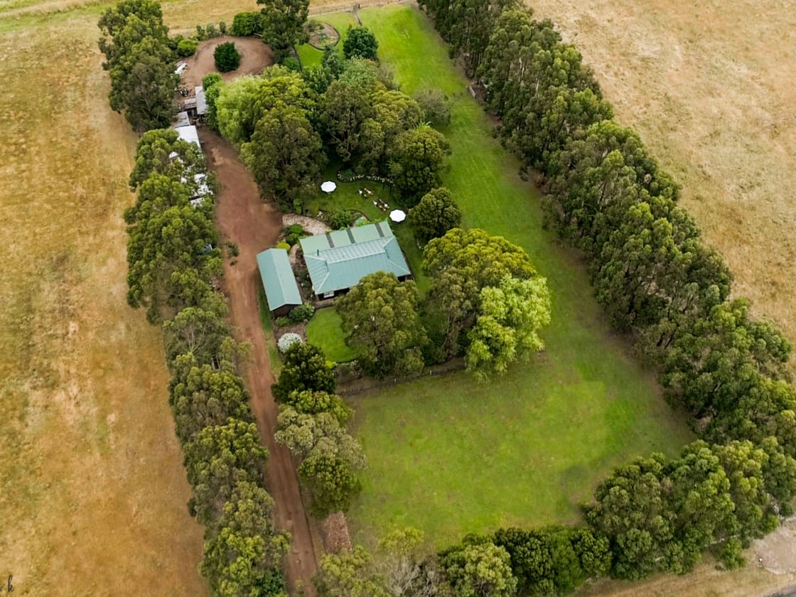 Aerial view of camping area