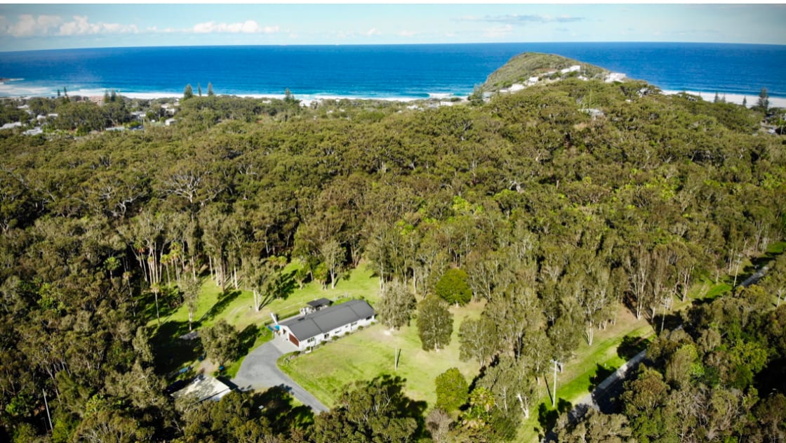 Aerial shot of the property. 