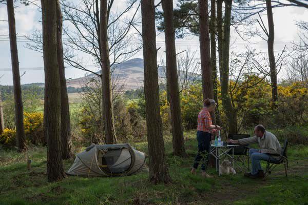 Enchanting woodland campsite with some of the Scottish Borders' most stunning views.