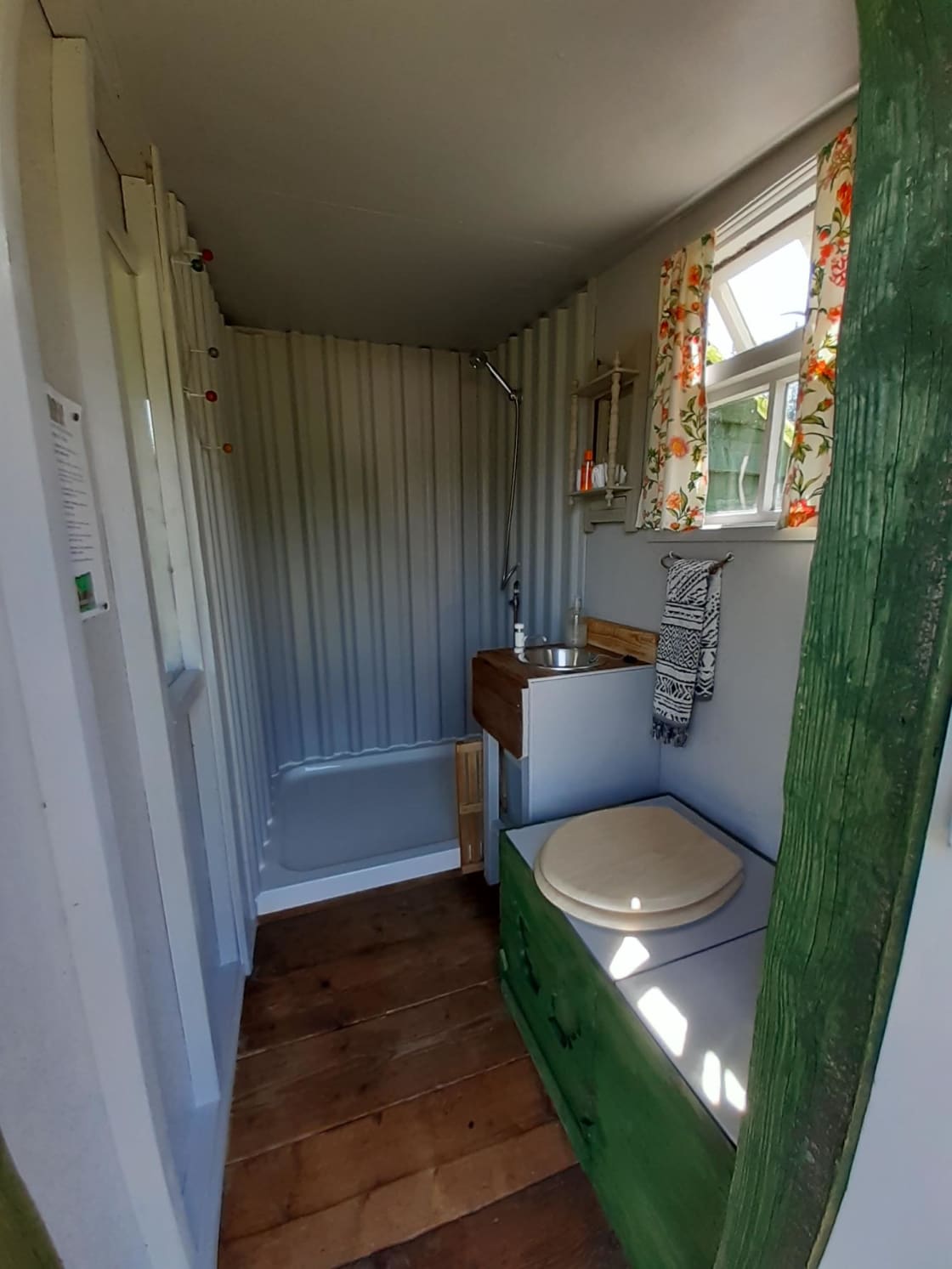 Your own private, spacious gas powered shower and waterless eco-toilet