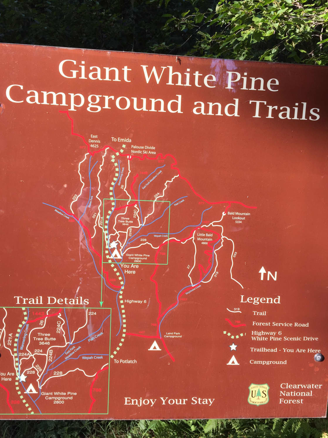 Trail map in the campground. 