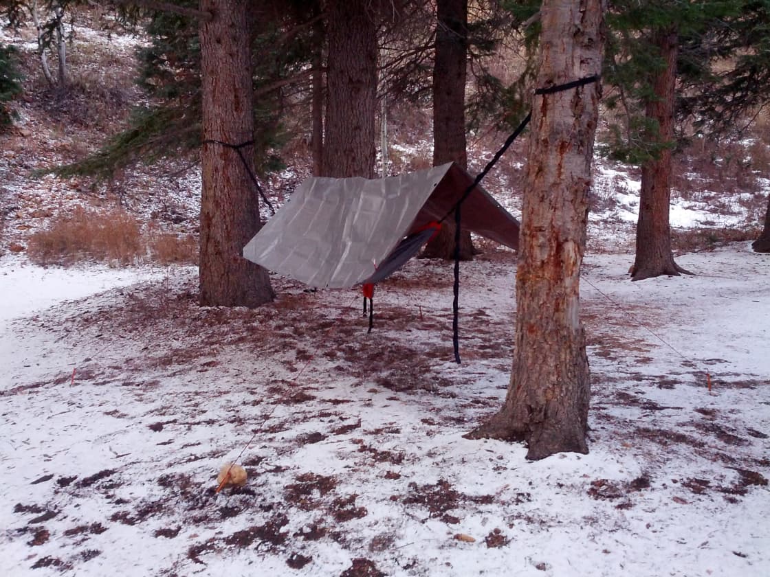 Nothing like a little snow hammock camping! May have been cold but there was NO ONE in sight!