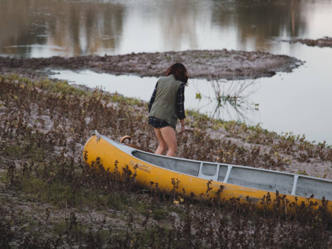 After a good rain you can take the canoe out on the pond.. 