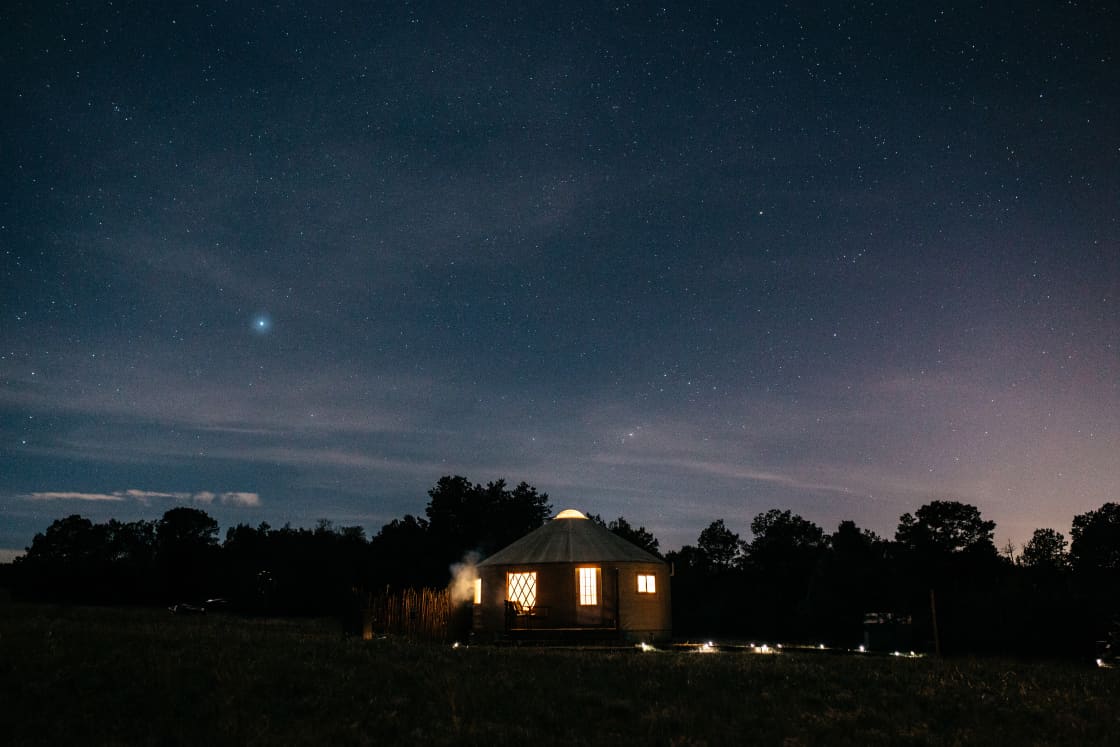 Yurt at night. The stars were breathtaking! 