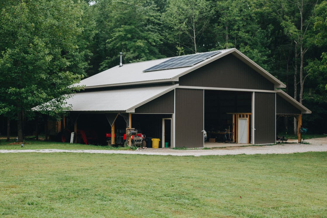 the farm is completely off the grid, thanks to these solar panels