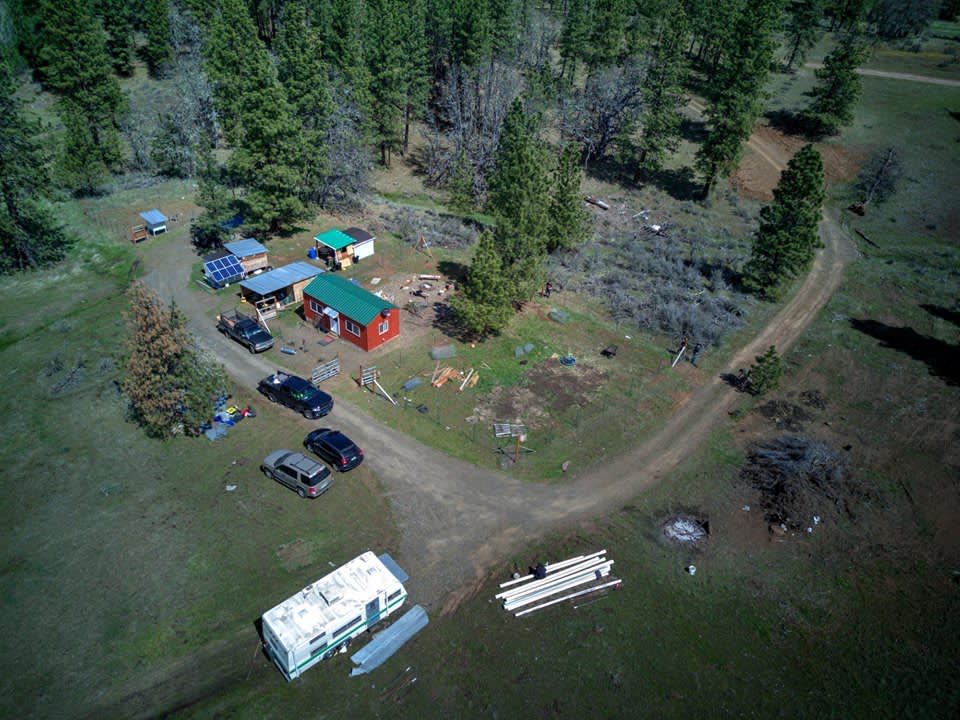 Overhead view of the "developed" portion of Wildheart Homestead. 