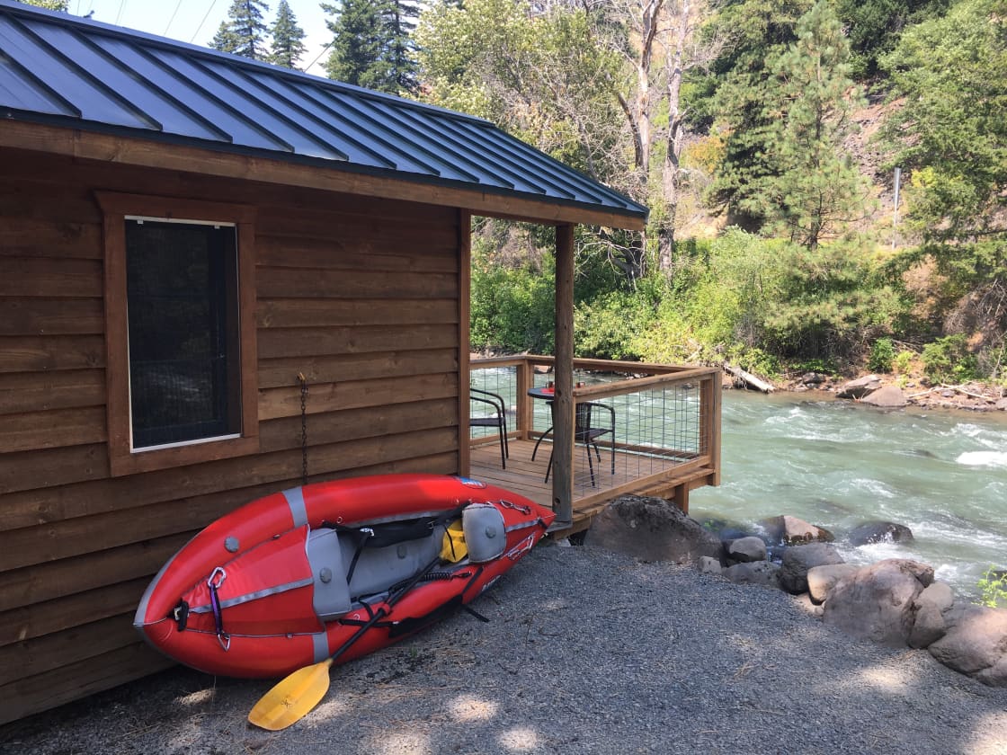 Take out your raft or kayak right at the Bunkhouse!