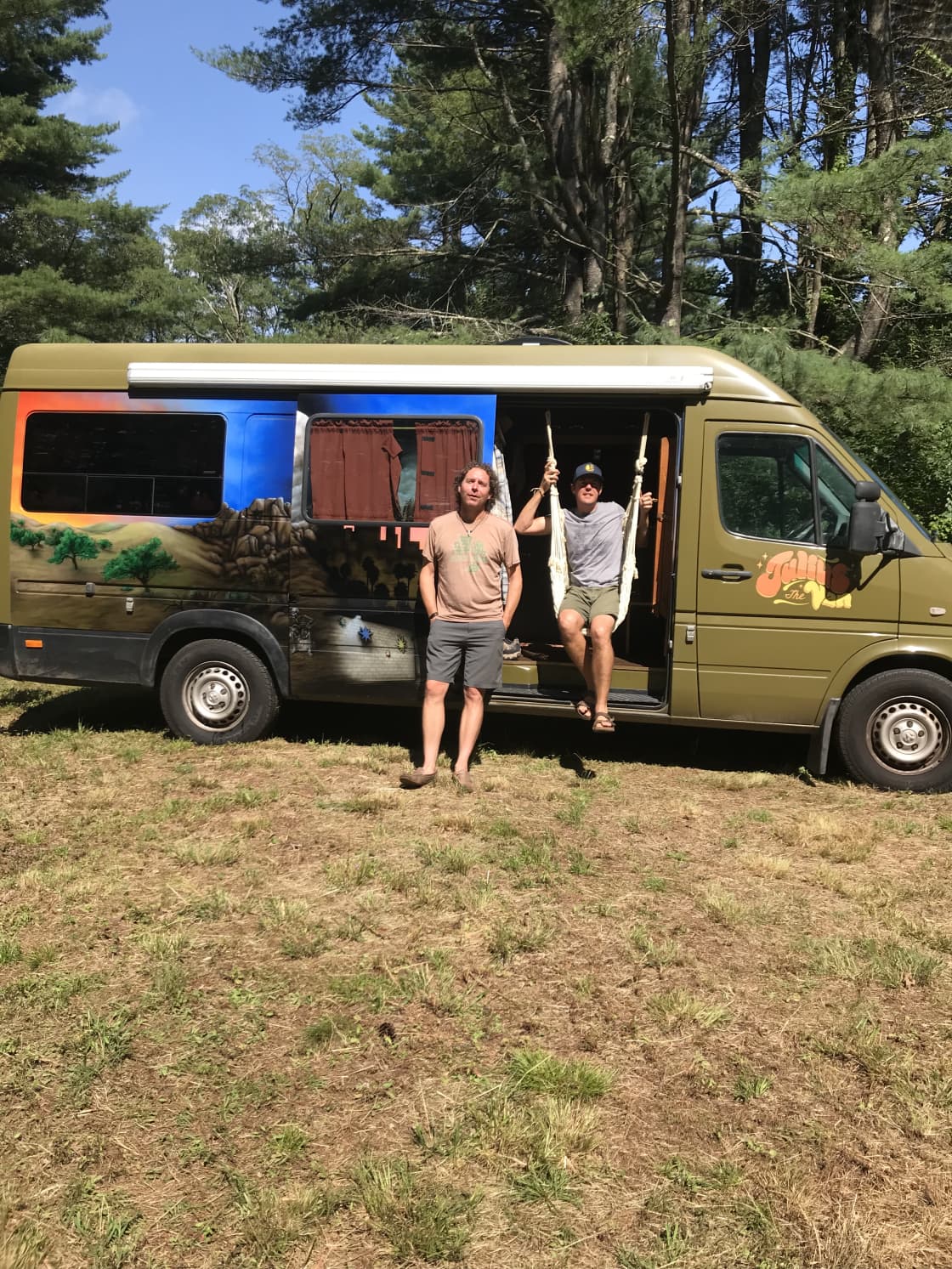Matt, Ted and Julius the camper!  Amazing experience with these folks! They named this area of the property "Council of the Elders."  So fitting. 