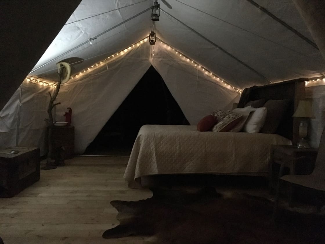 After a long day of exploring all that the Black Hills has to offer, come back to your quiet tent and enjoy a romantic evening.
