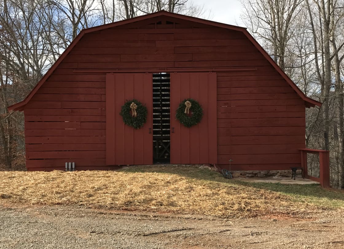 Old barn on property has been renovated with loft for relaxation 