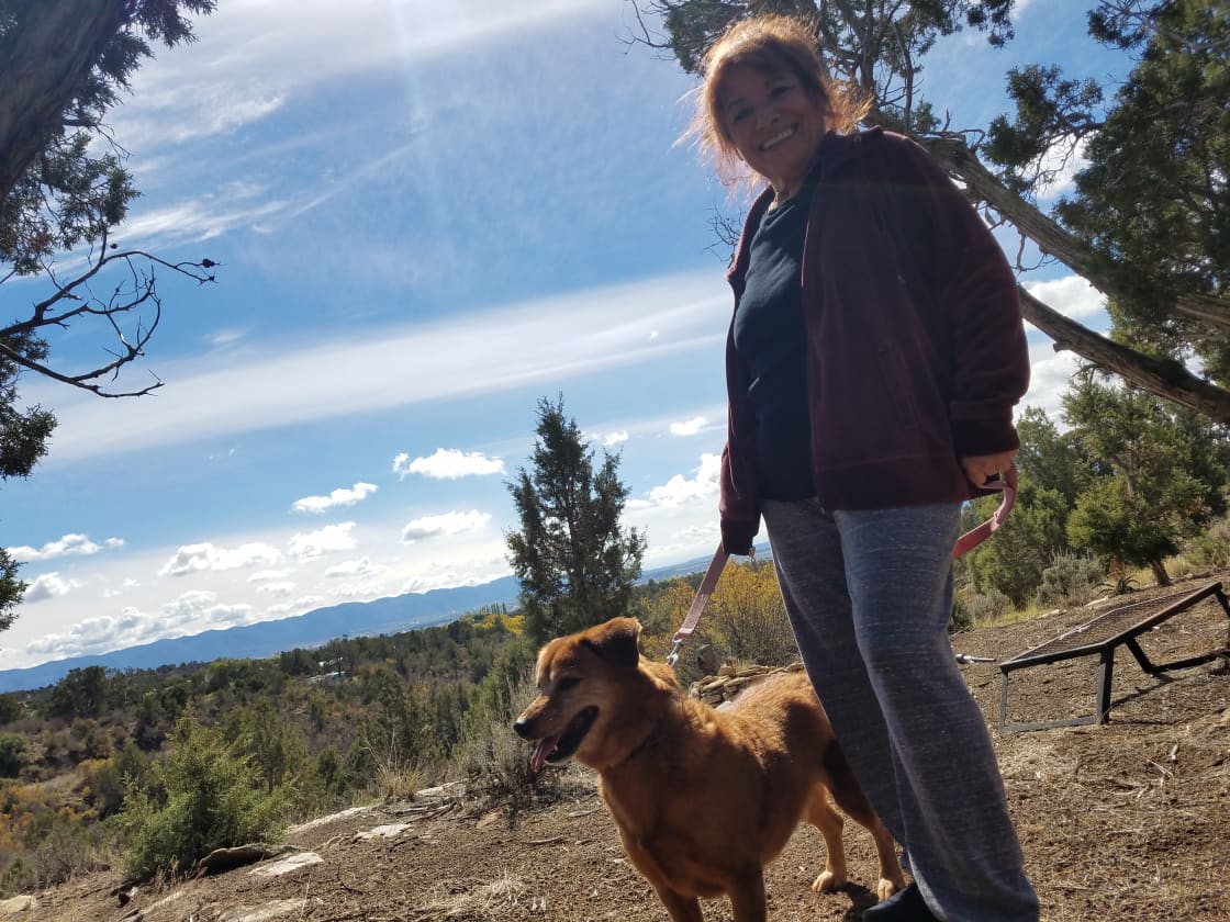 My mother and my dog at the Lion Site in late October