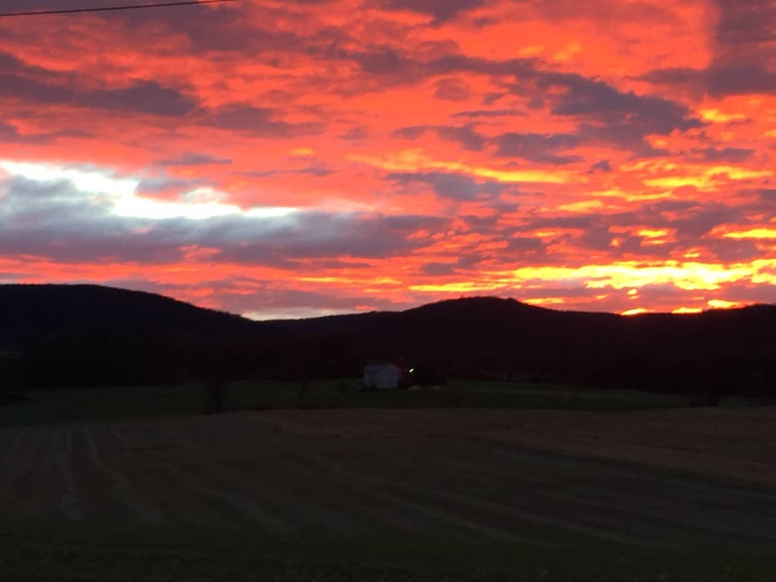 Glorious sunrises over Mts and Farmland