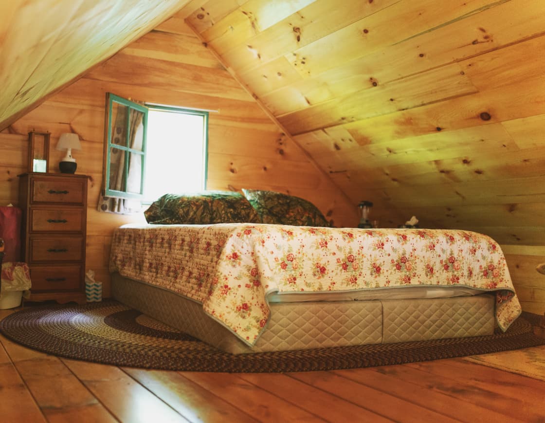 The loft with a queen size bed 