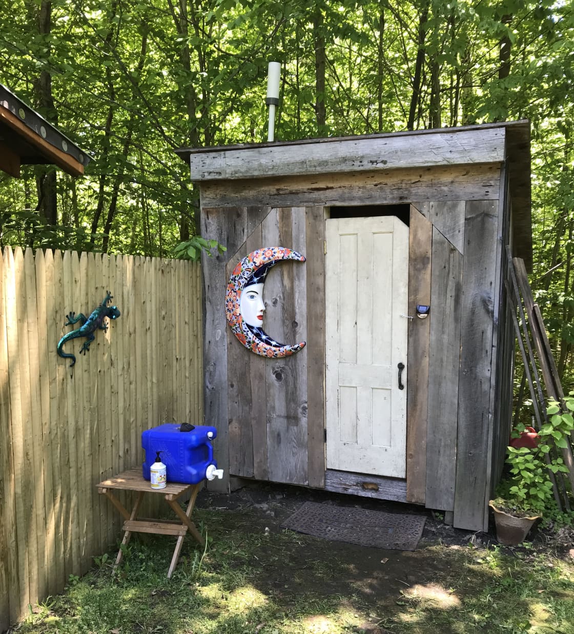 Our composting outhouse and sink station