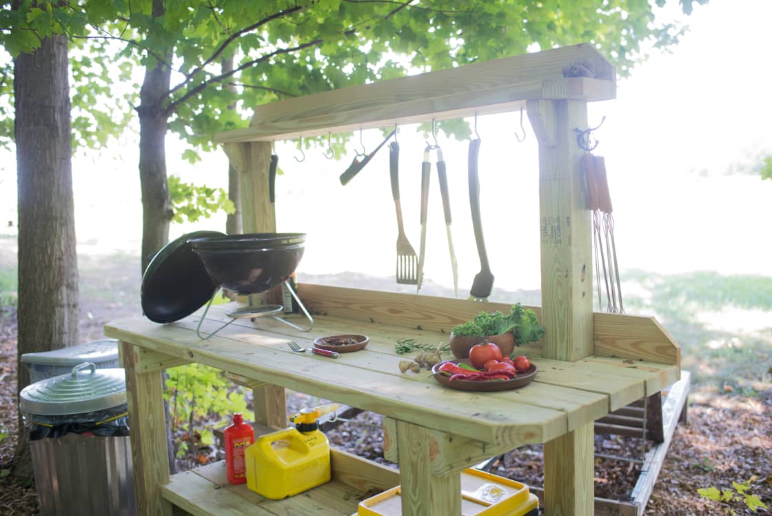 The outdoor cook space was so nice for meal prep