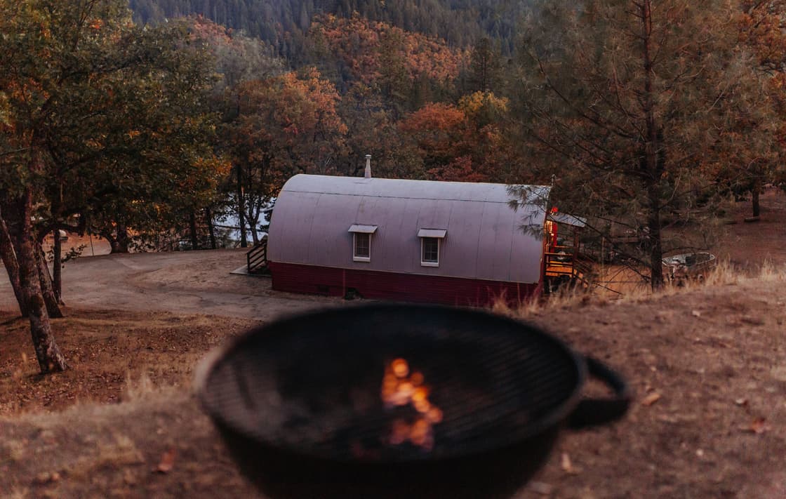 Charcoal grills are provided for all cabins. 