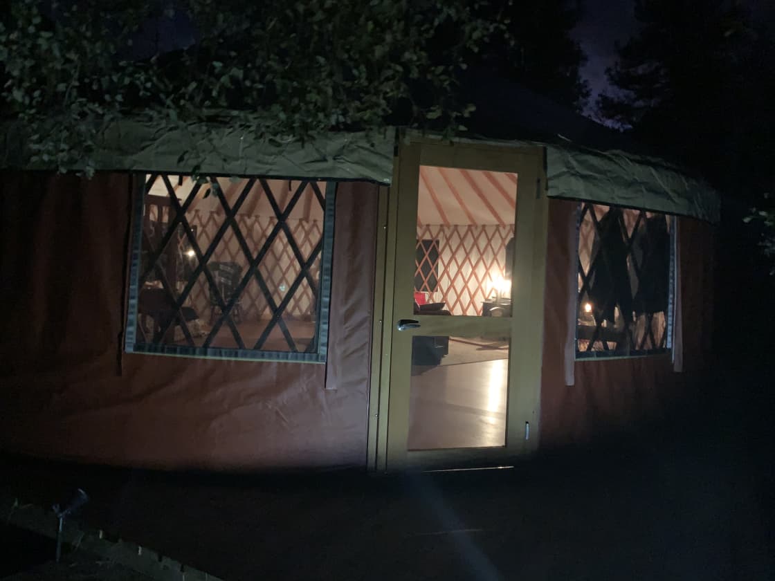 The Yurt at night