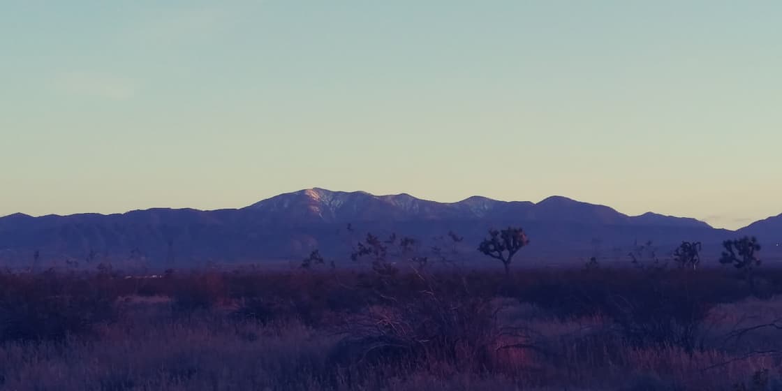 Sunset. San Gabriel Mountain range pictured.