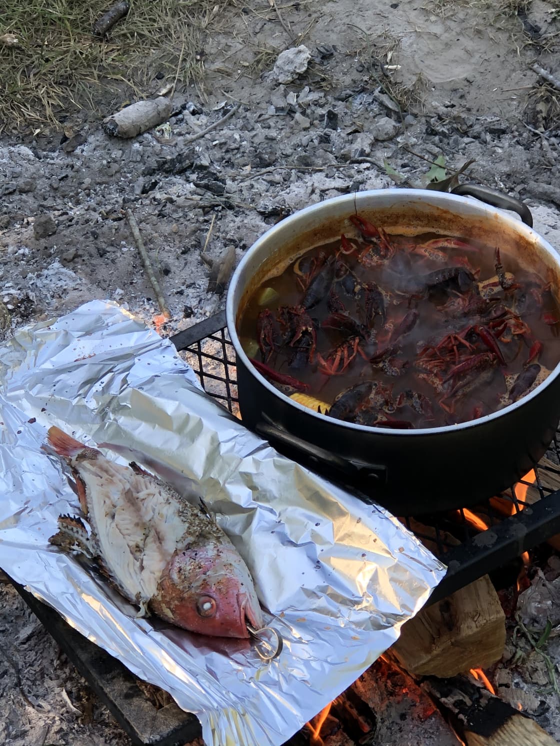 Red snapper and shrimp and crawfish boil