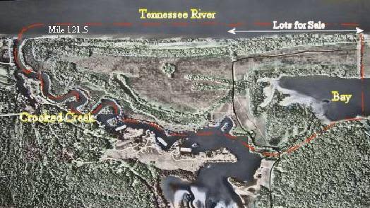 Campground outlined in red. The road in off of Crooked Creek RD and down to the best river spots is a black line.