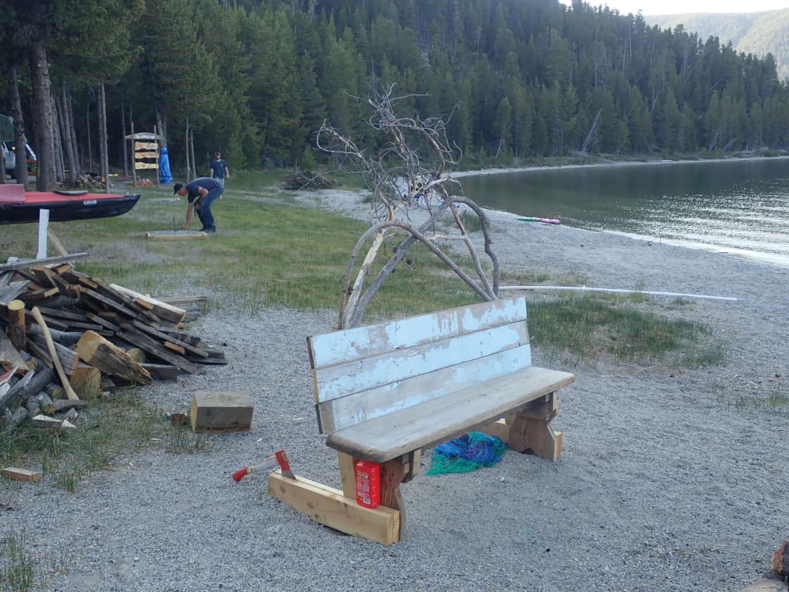 Main camp fire bench
