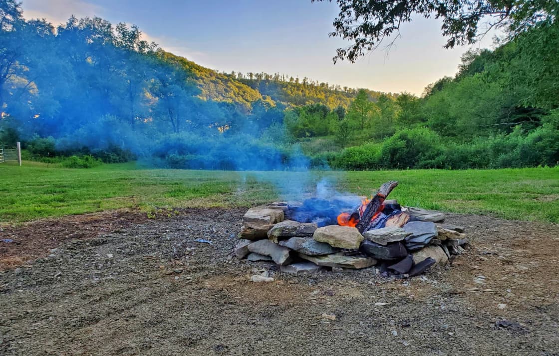 Beautiful views during the evening hours await you as you make memories around the campfire!  We also provide camp chairs for your use as well!