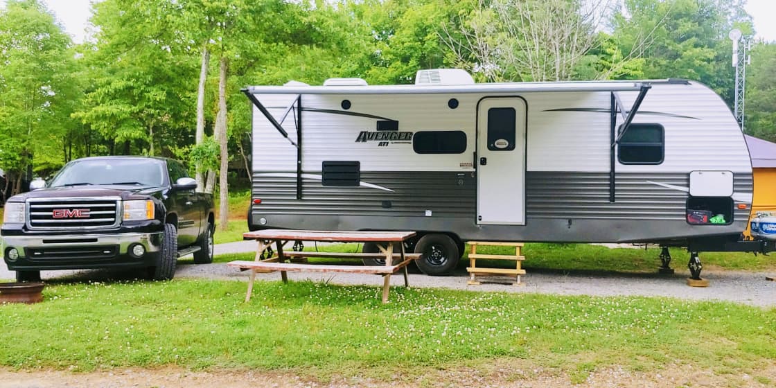 Trailer with this rental sleeps 4