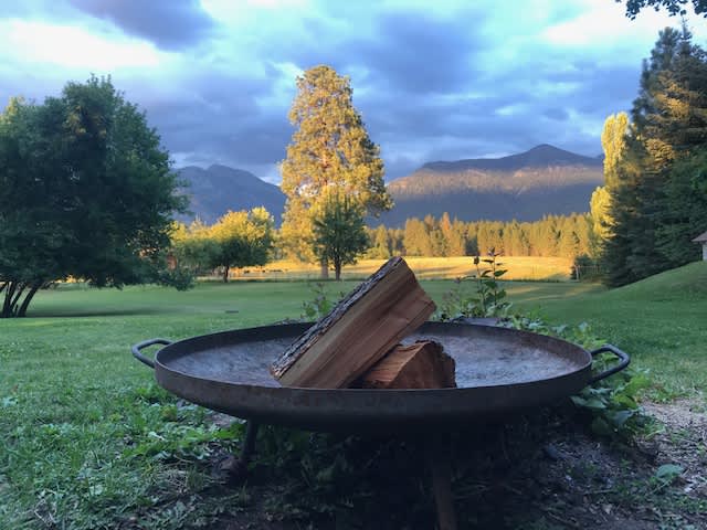 Communal Fire Pit with the Mission Mountains in view. 