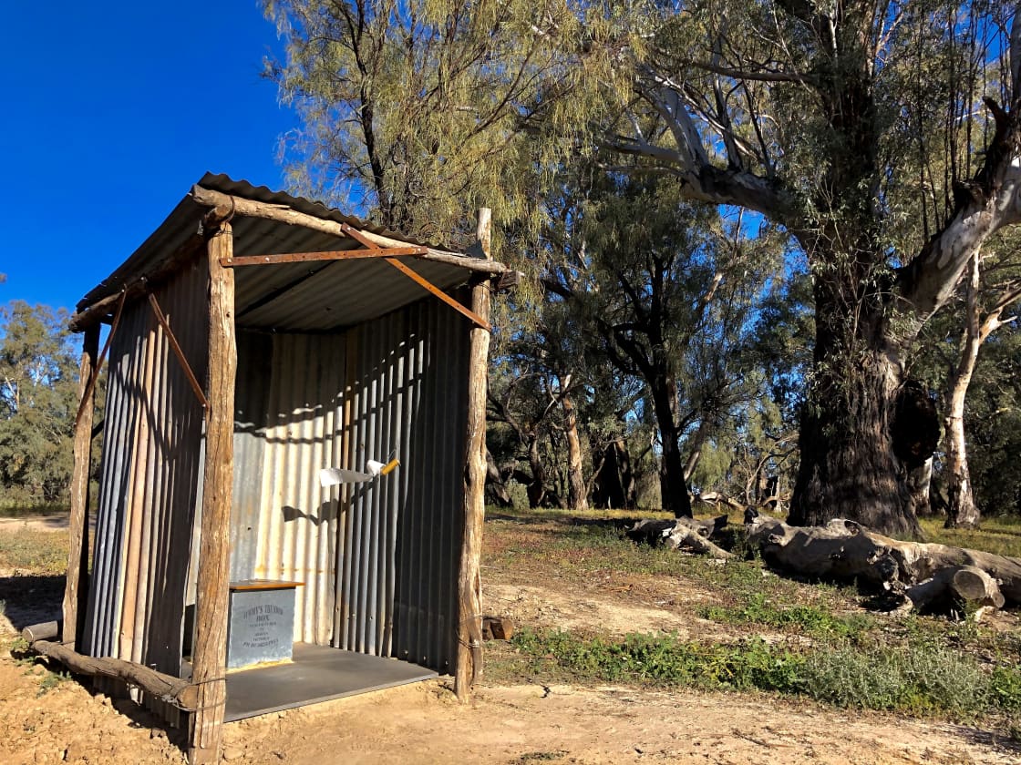 Our Loos With Views are scattered around the campsite track overlooking bushland and wildlife.