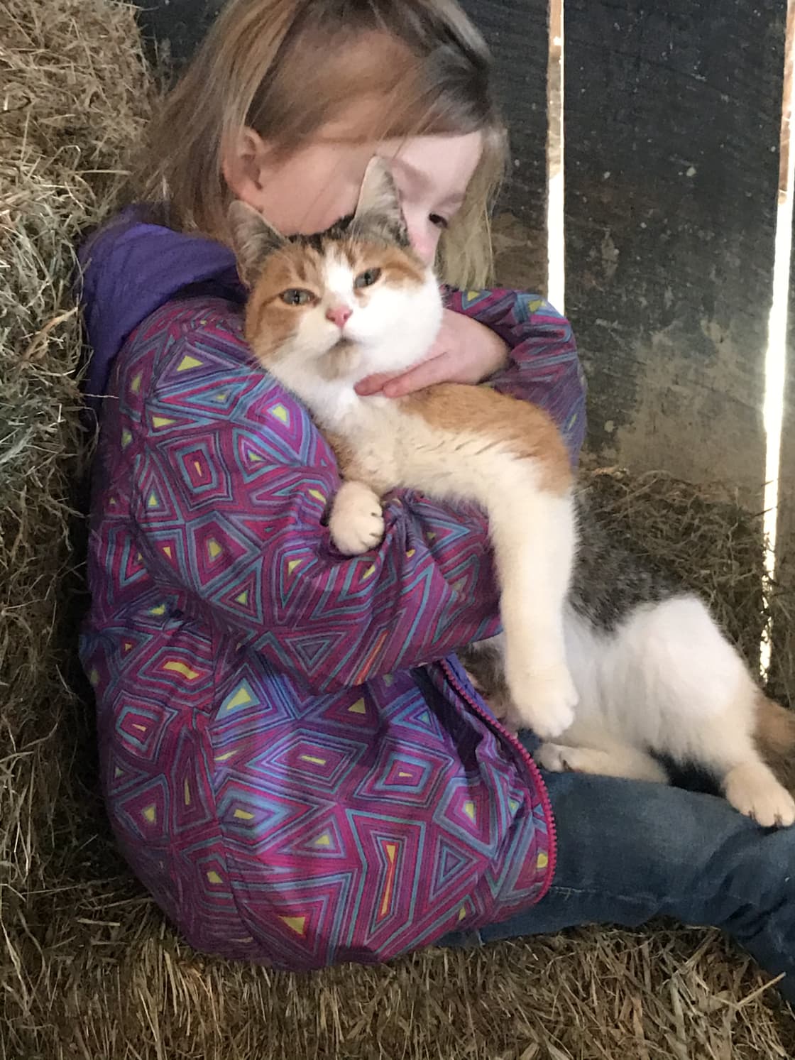 My daughter and her cat. 