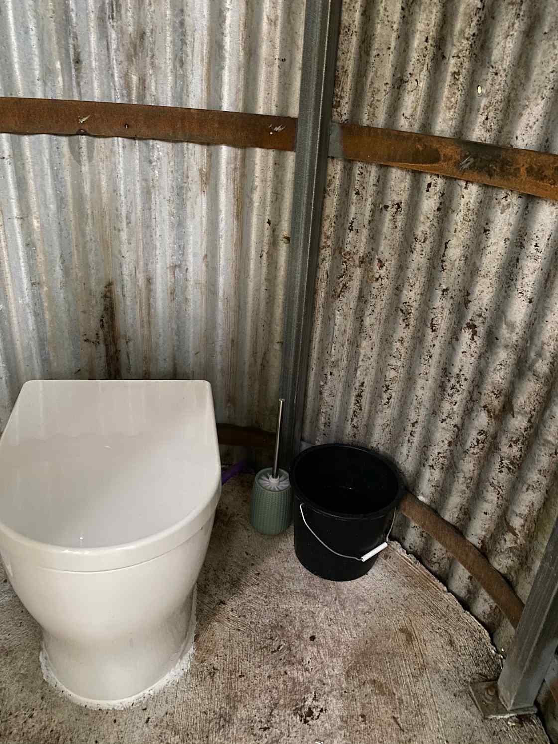 Toilet brush and a bucket of water if needed. As it’s a composting toilet there’s no flushing but sometimes cleaning is required! 