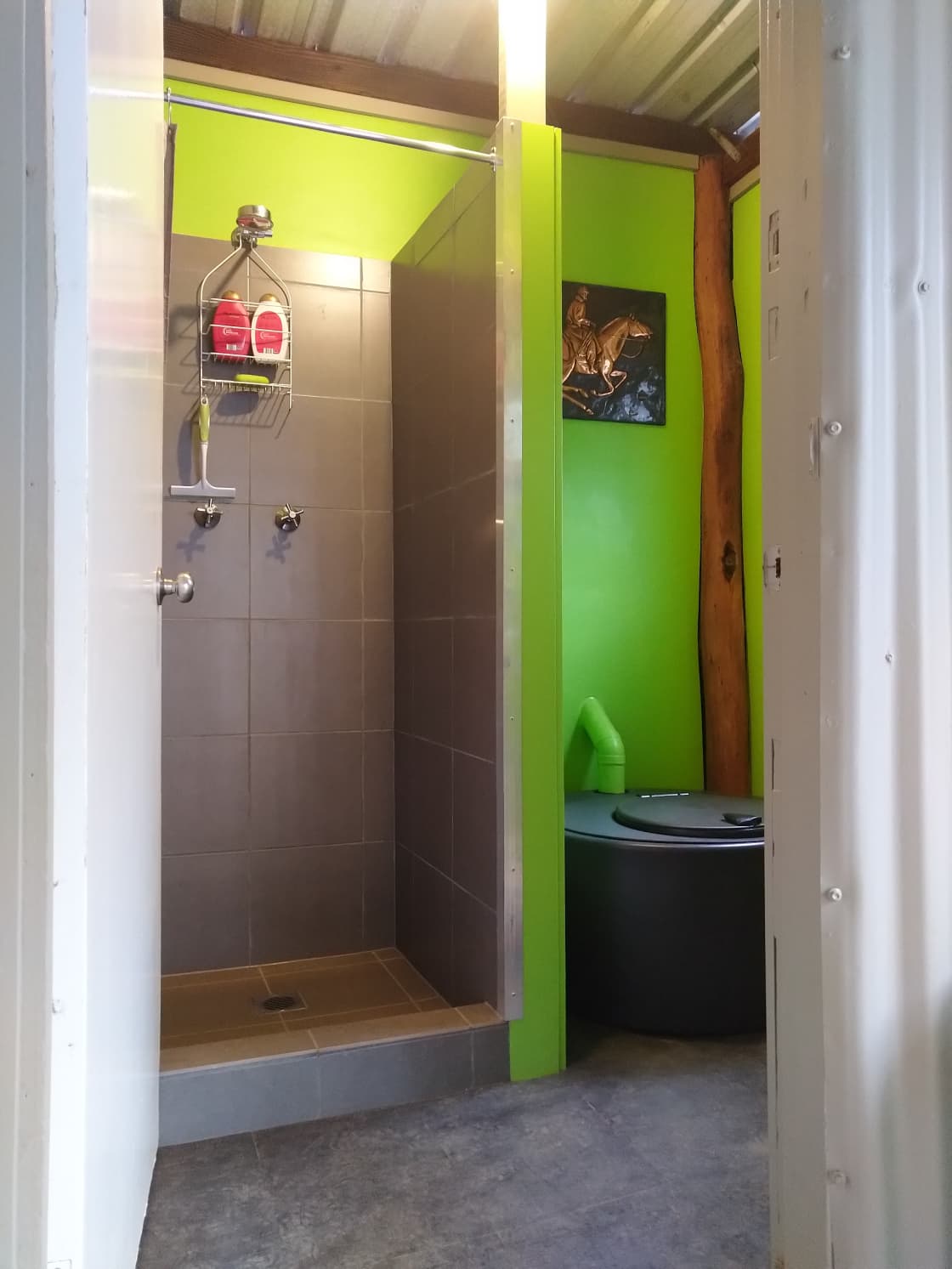 The shower and toilet room.