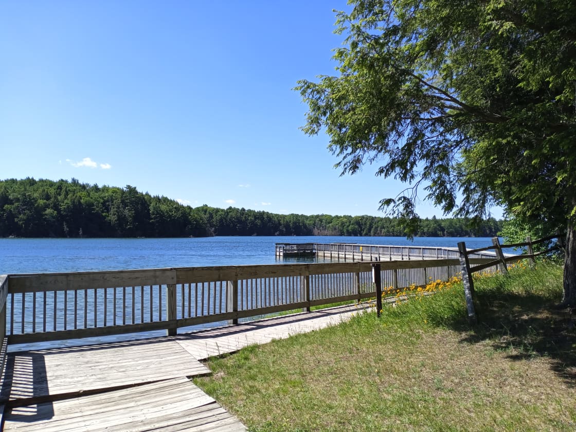 Beautiful lake, decent lake swim area. Camp Host is very friendly. Limited trail information available. Fishing has been a major downer, not even a bite. Nice sites for 5th wheels and campers even has a limited amount of wal kin tent sites. Beautiful plants a