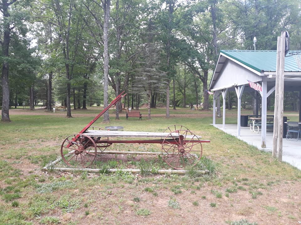Antique wagon near Pavilion