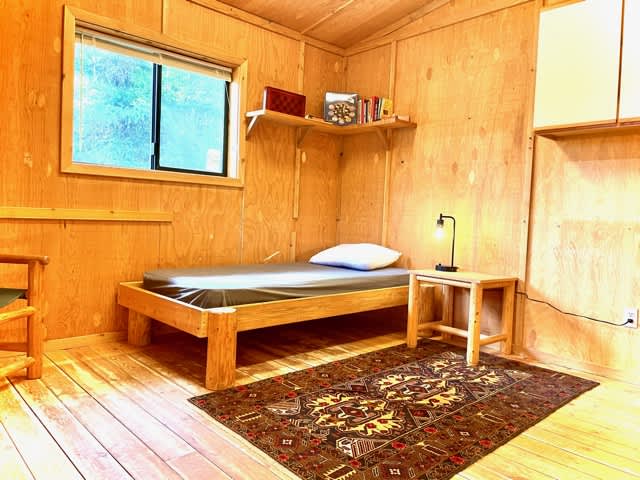 There are four bedrooms in the cabin, each of which looks like this one.