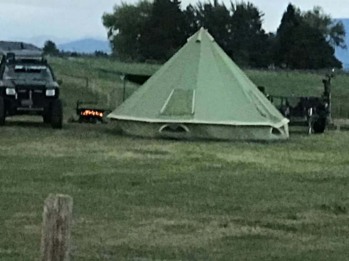 Our campers set up 