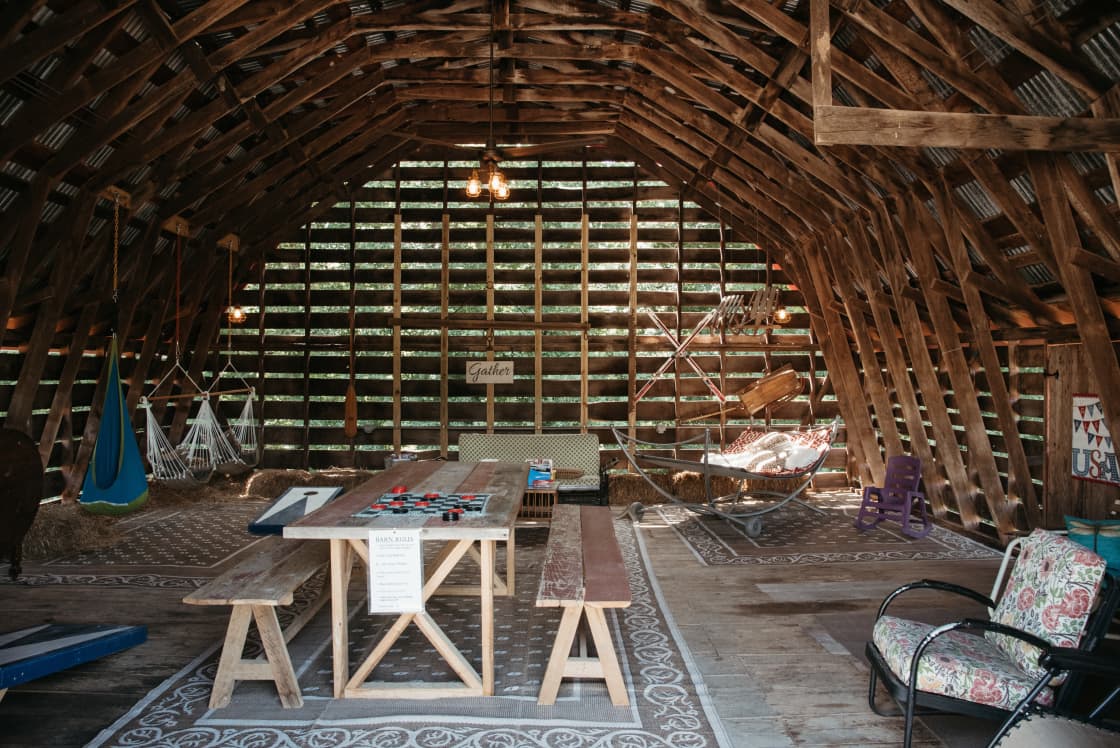 This barn is full of games and fun places to chill.