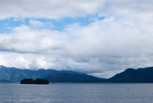View from the ferry near Langdale ferry terminal.