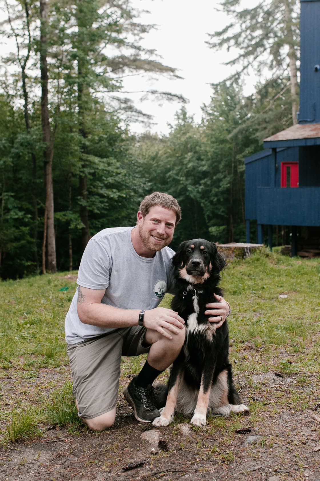 Our host, Jason and his sweet pup, Rocky. There are two other dogs on the property that also greeted us! We loved all the animals there. 