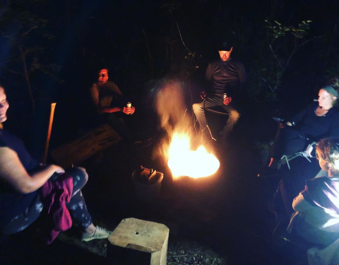 Outdoor campfire.