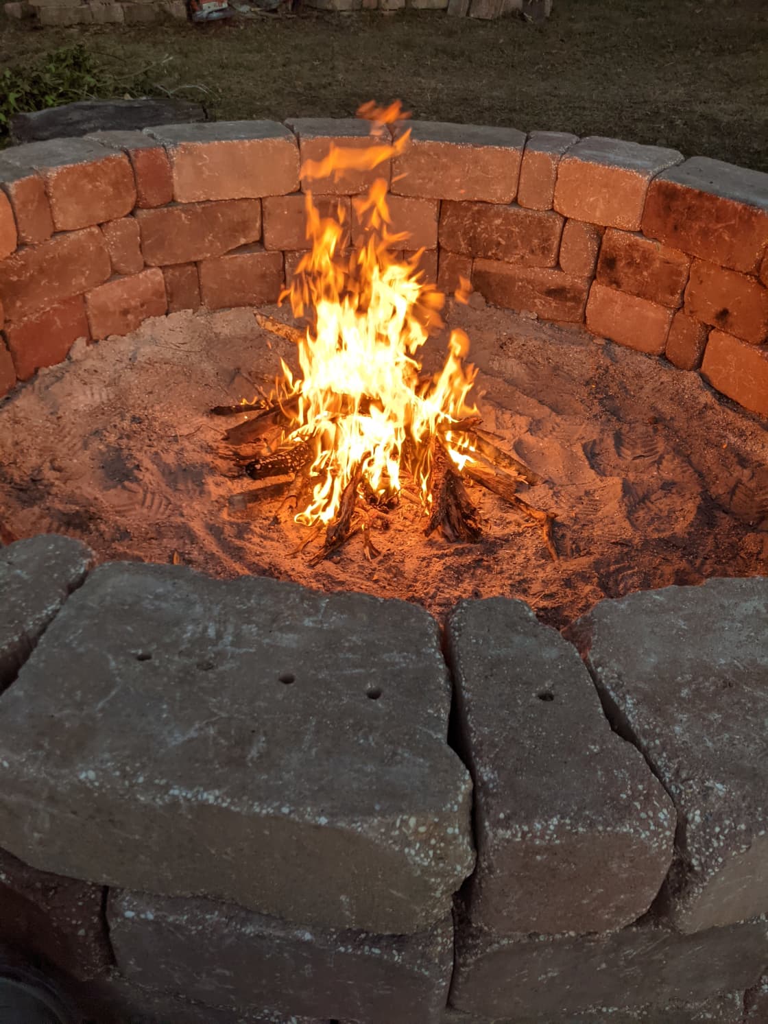 We enjoyed a bonfire on the fire pit provided onsite during our stay.