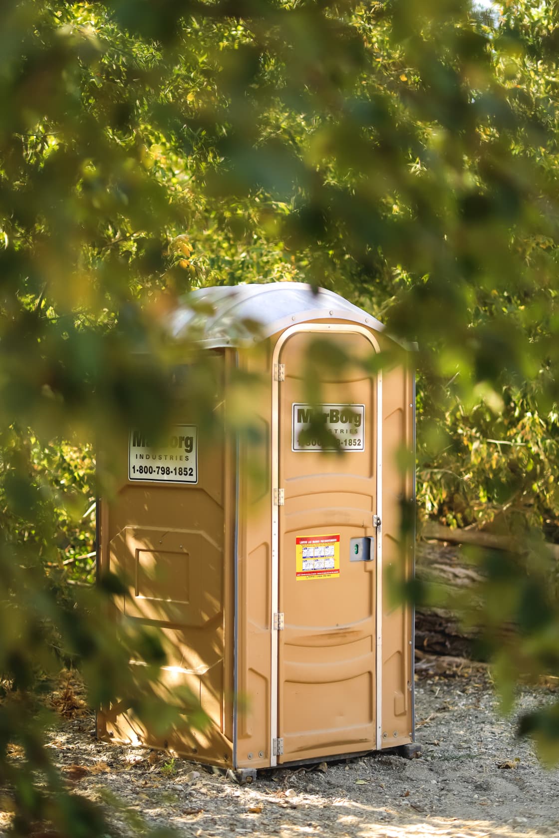 There is a very clean portable bathroom for the campsites to use! 