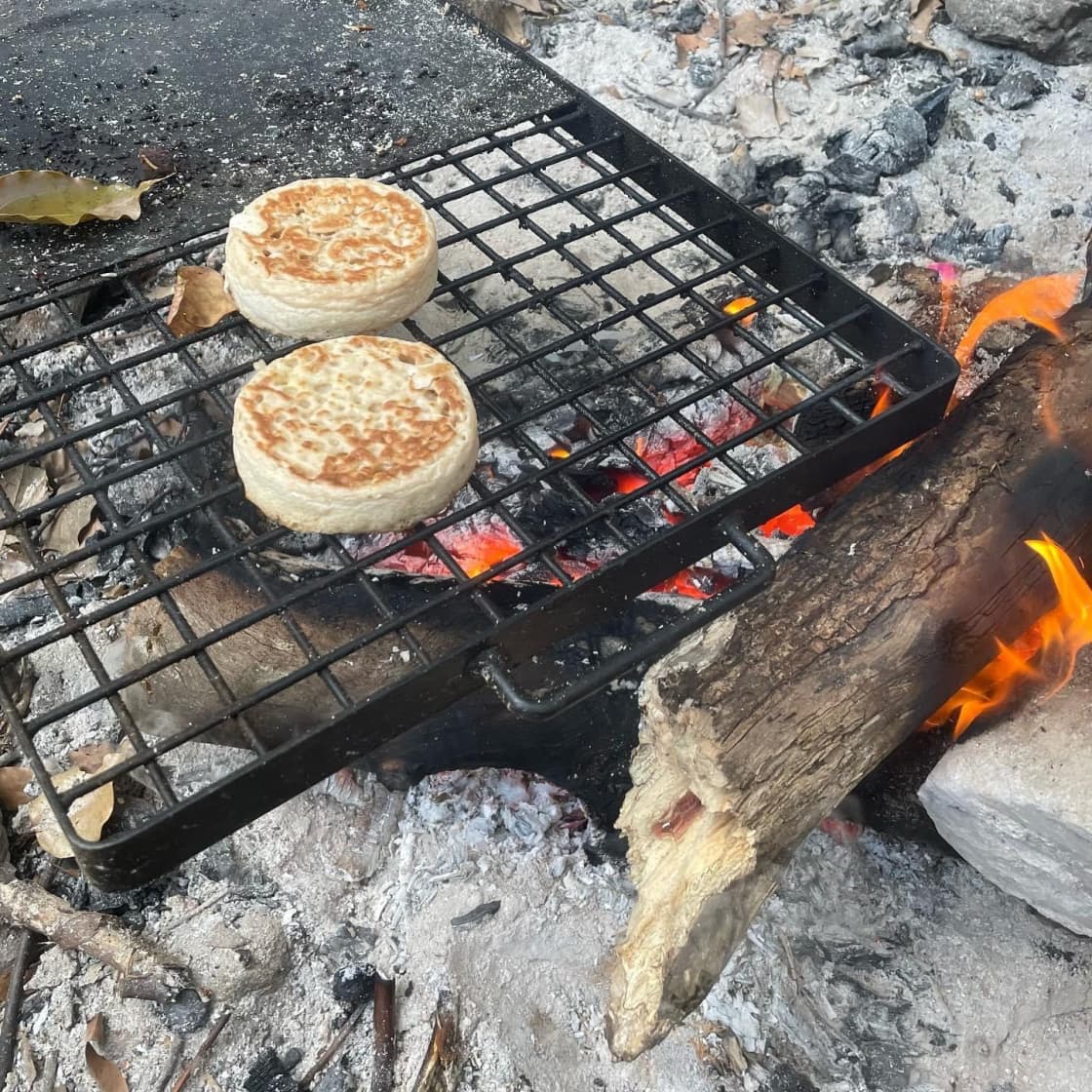 Who doesn’t love a sourdough crumpet cooked over the campfire? 
Locally made by crumpet expert Tim Sherwin. 
Check out Sourdough Crumpet Co. 