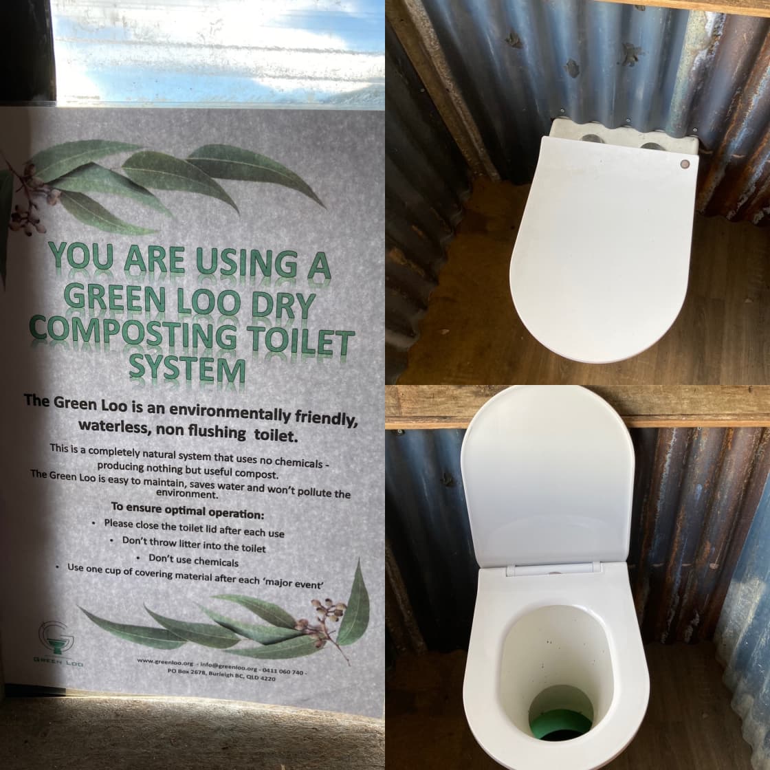 Composting toilet 250 metres away, note: during covid may be restricted if serenity is booked.  We do plan to install two!!!  
