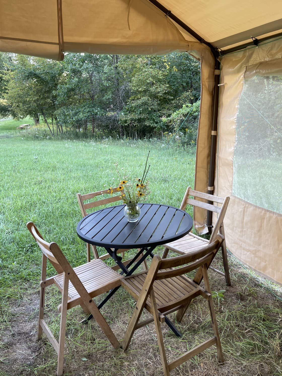 For sheltered dining, we have this in the outdoor kitchen.