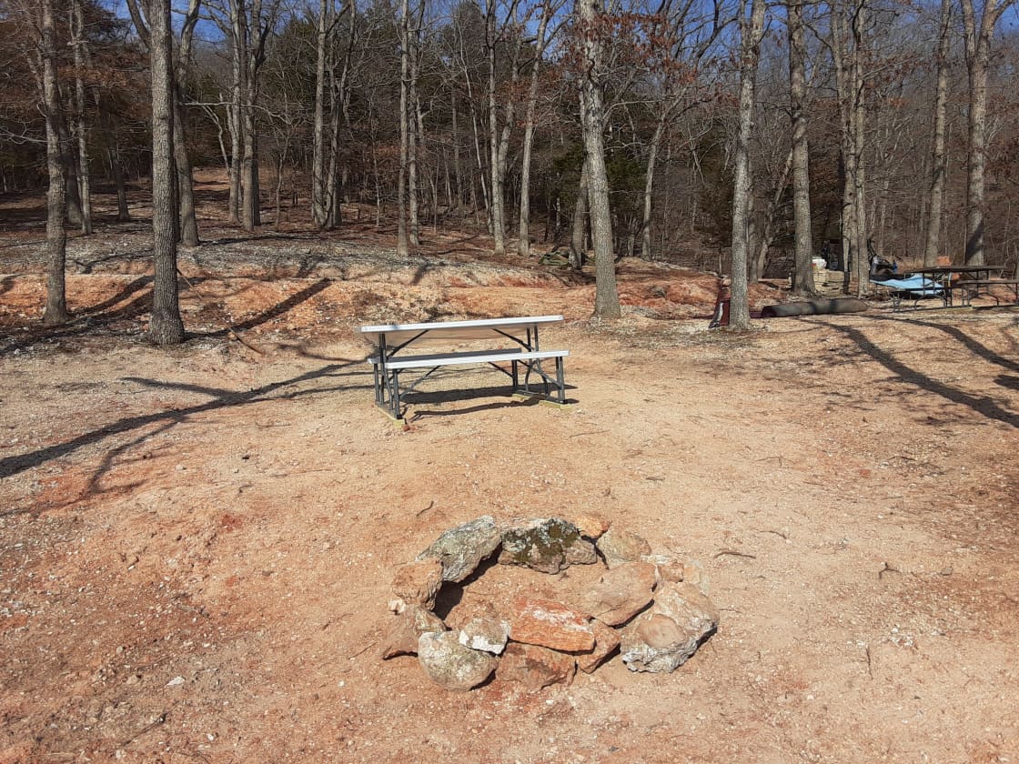 All campsites have their own picnic table and fire ring.