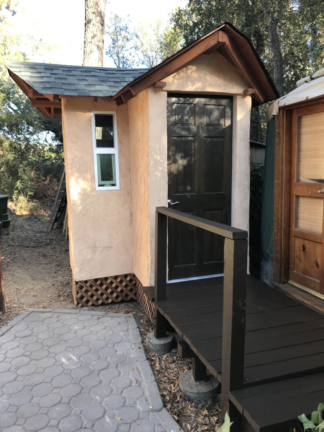 Yurt with attached bathroom
